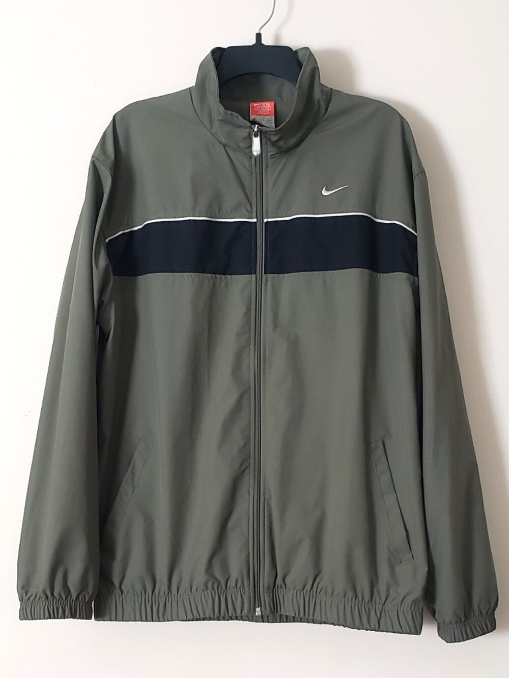 Nike The Athletic Dept Mesh Men's Size L Lined Windbreaker Jacket Khaki Y2K VTG